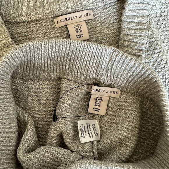 New Sincerely Jules Knit Lounge Set Button Crop Cardigan Sweater & Pants XS - Picture 12 of 16
